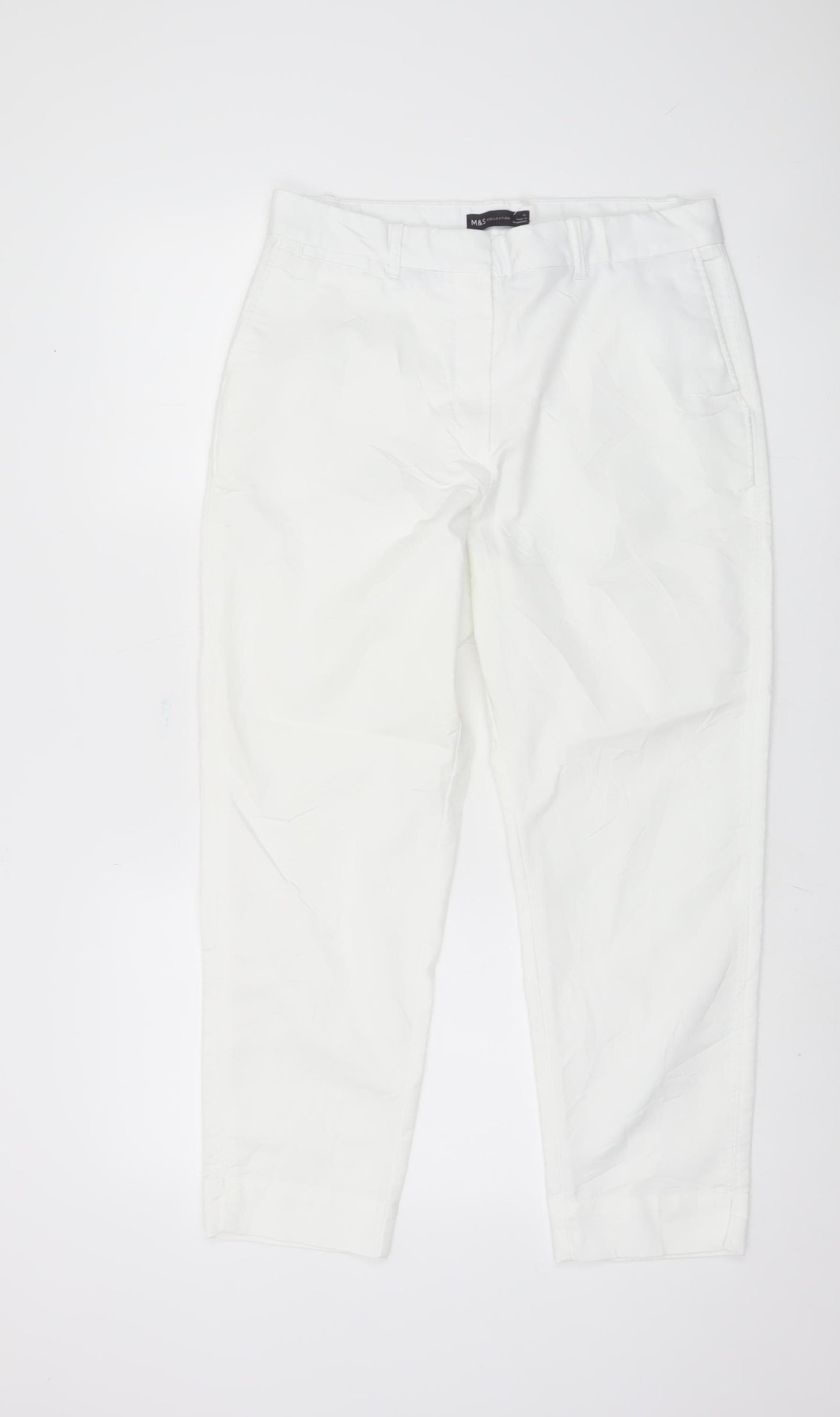Marks & Spencer Women’s White Cropped Trousers, Size 12