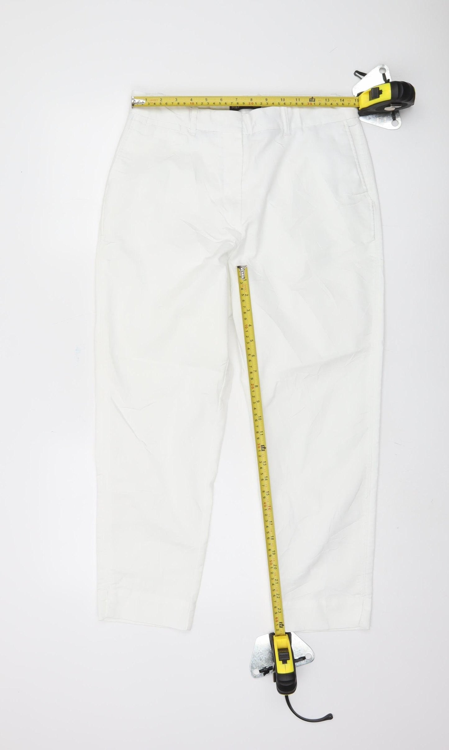Marks & Spencer Women’s White Cropped Trousers, Size 12
