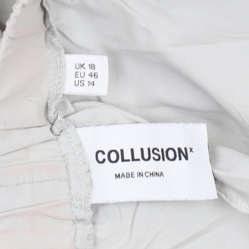 Collusion Women's Grey Cargo Trousers Size 18