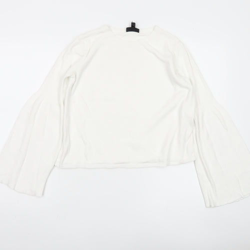 Topshop White Pullover Jumper UK 10 Women