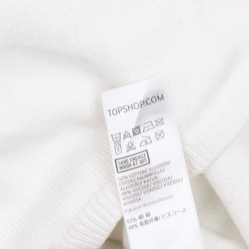 Topshop White Pullover Jumper UK 10 Women