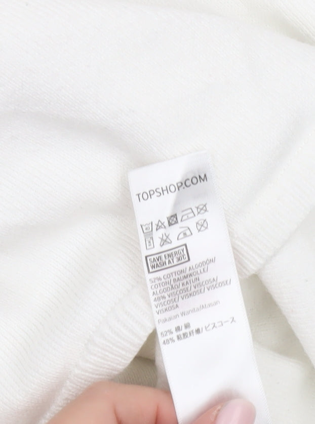 Topshop White Pullover Jumper UK 10 Women
