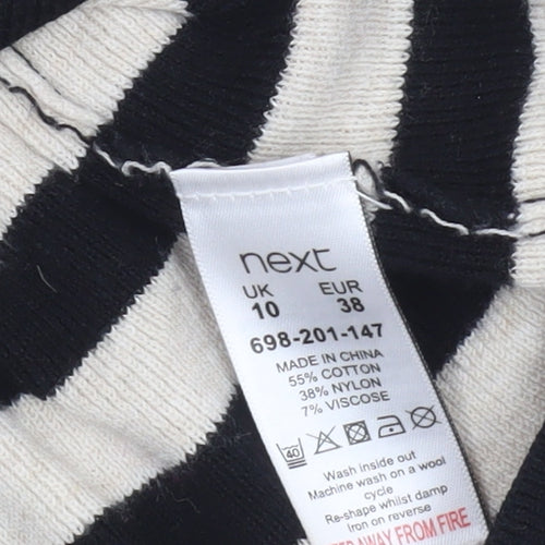 Next Women's Black Striped Pullover Jumper Size 10