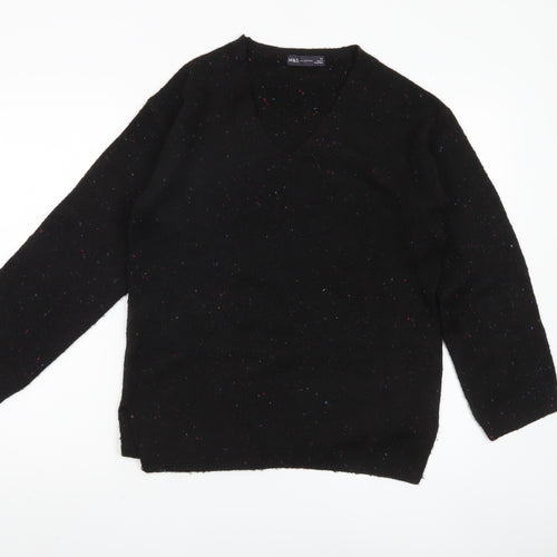 Marks and Spencer Women’s Black V-Neck Jumper XS
