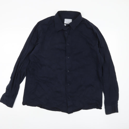 NINES Unisex Navy Blue Button-Up XL Shirt