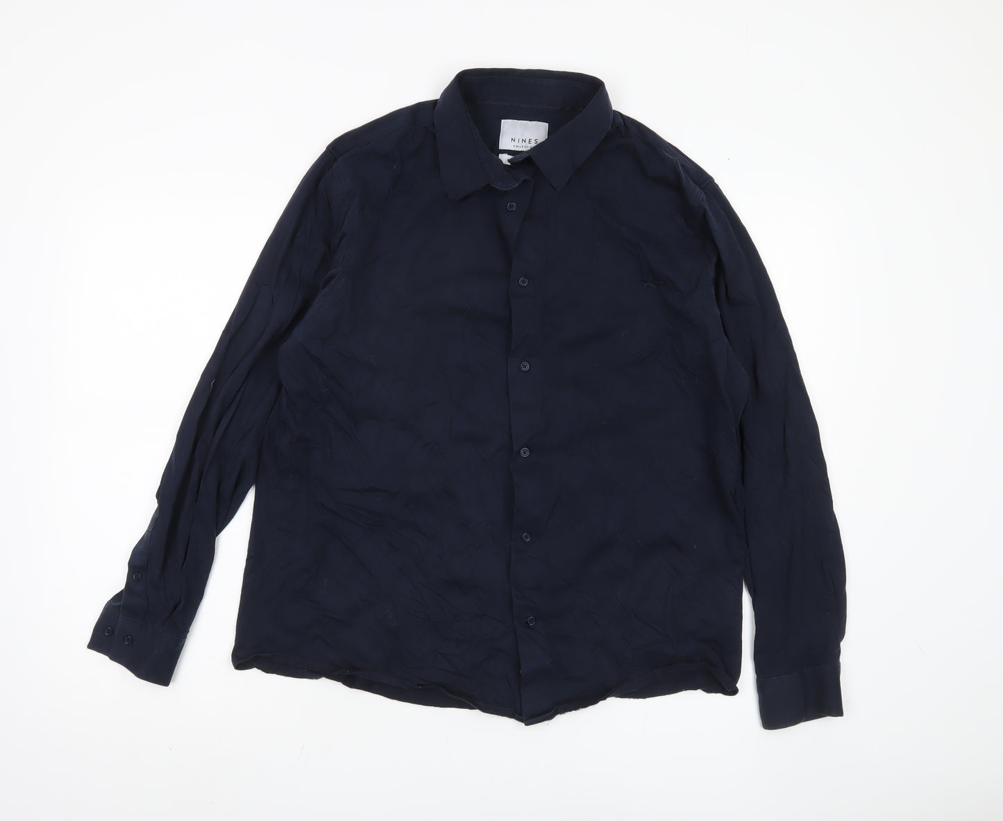 NINES Unisex Navy Blue Button-Up XL Shirt