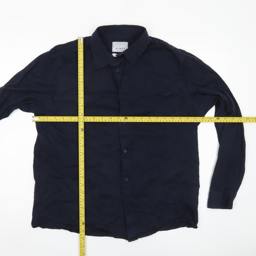 NINES Unisex Navy Blue Button-Up XL Shirt