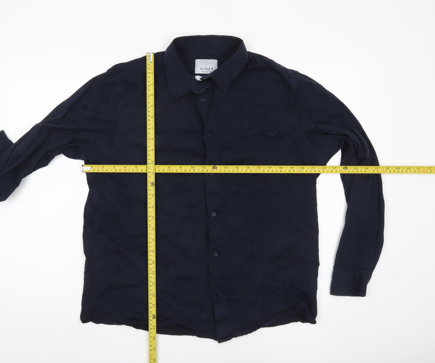 NINES Unisex Navy Blue Button-Up XL Shirt