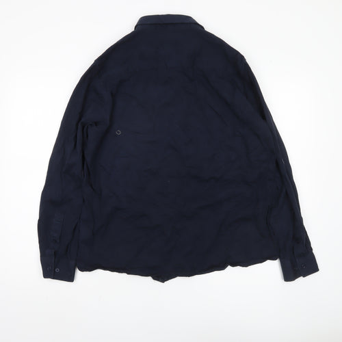 NINES Unisex Navy Blue Button-Up XL Shirt