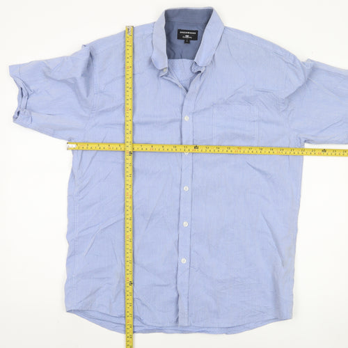 Greenwoods Men's Blue L Short Sleeve Casual Shirt