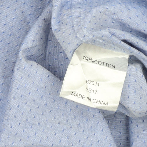 Greenwoods Men's Blue L Short Sleeve Casual Shirt
