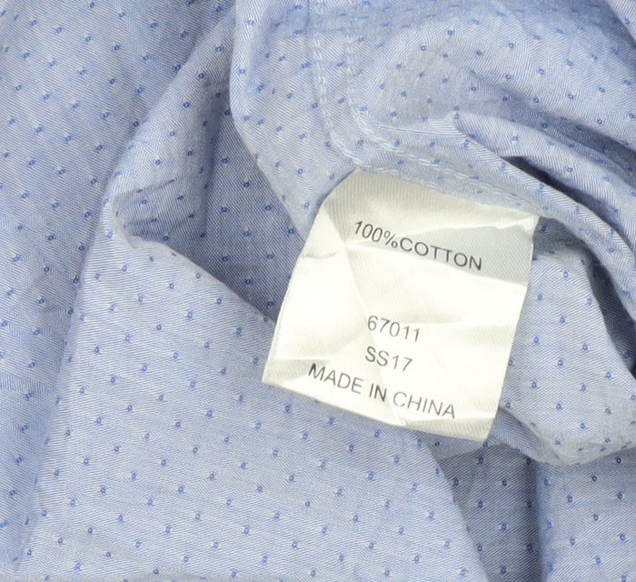 Greenwoods Men's Blue L Short Sleeve Casual Shirt