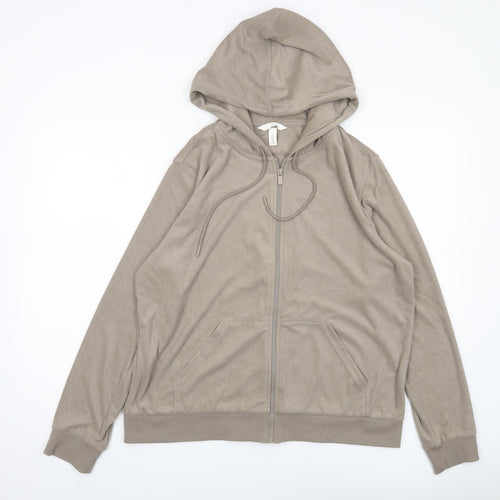 H&M Unisex Beige Full Zip Hoodie L