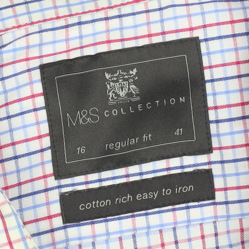 Marks and Spencer Men's Multicoloured Check Shirt Size 16