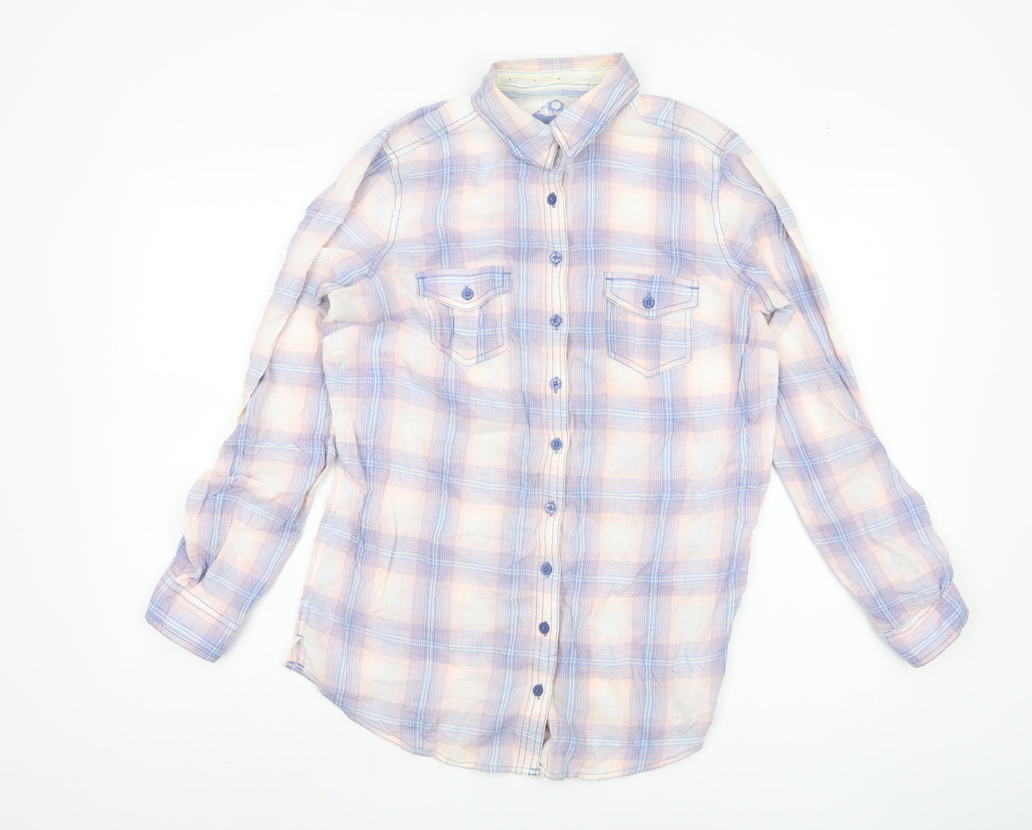 Marks and Spencer Women's Multicoloured Plaid Shirt, Size 10