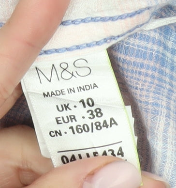 Marks and Spencer Women's Multicoloured Plaid Shirt, Size 10