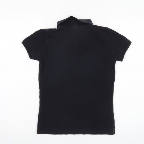 Lacoste Women's Black Polo Shirt Size 10 Short Sleeve Casual