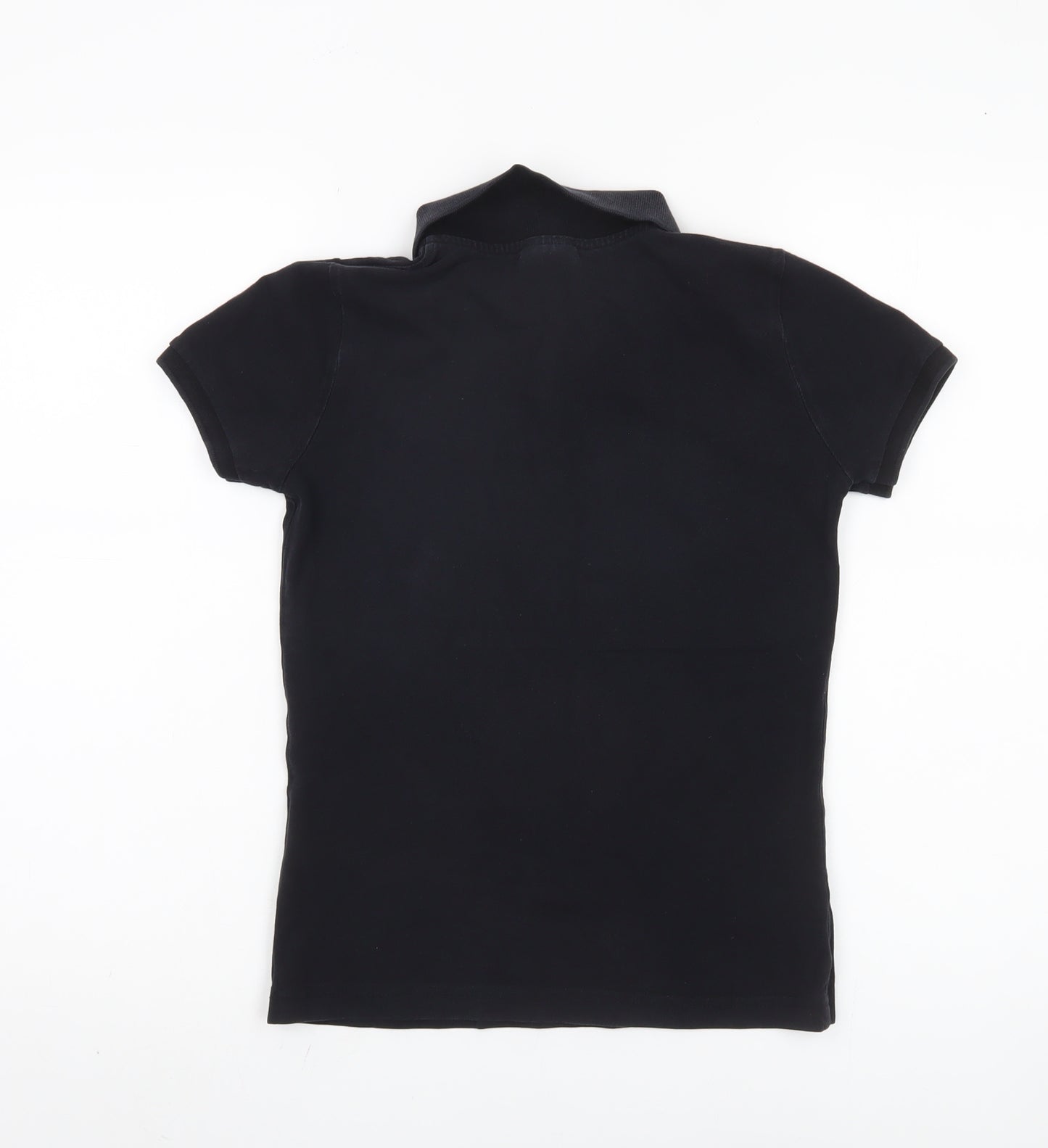 Lacoste Women's Black Polo Shirt Size 10 Short Sleeve Casual