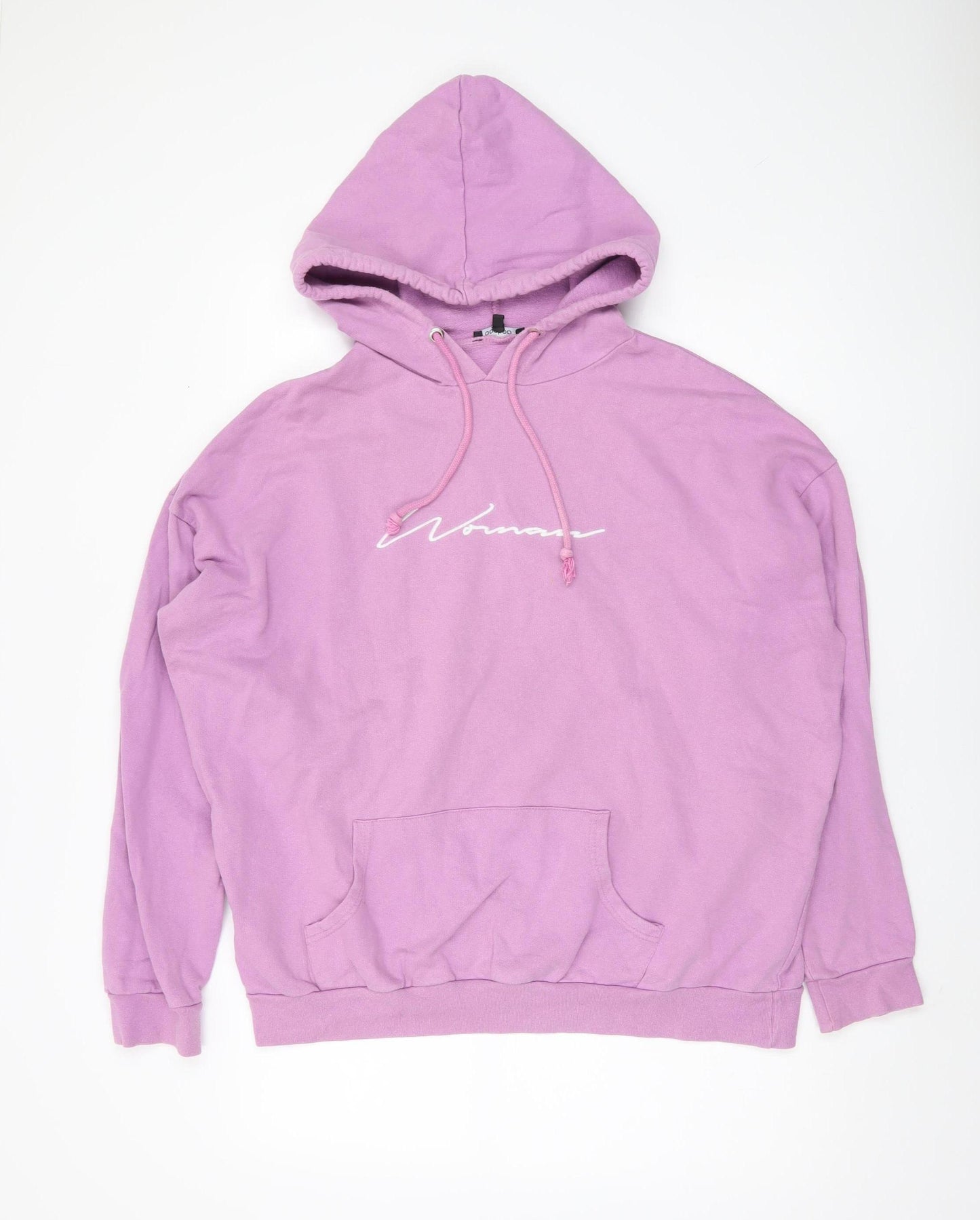 Boohoo Women Pink Size 20 Cotton Pullover Hoodie