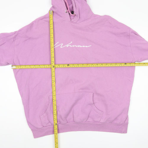 Boohoo Women Pink Size 20 Cotton Pullover Hoodie