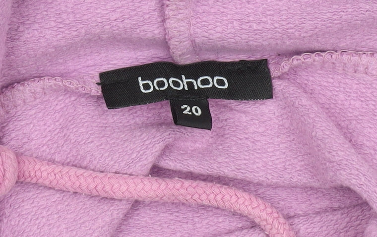 Boohoo Women Pink Size 20 Cotton Pullover Hoodie