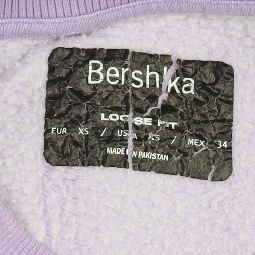 Bershka Women's Purple Pullover Sweatshirt Size 6