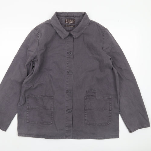 Seasalt Women's Grey Cotton Jacket, Size 16, Casual Style