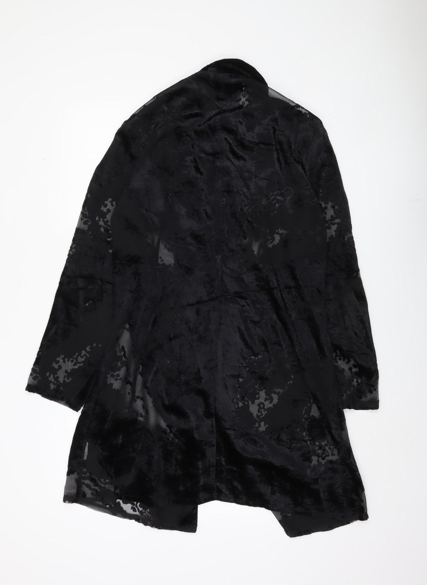 Wallis Women's Black Velvet Mid-Length Blazer Size 14