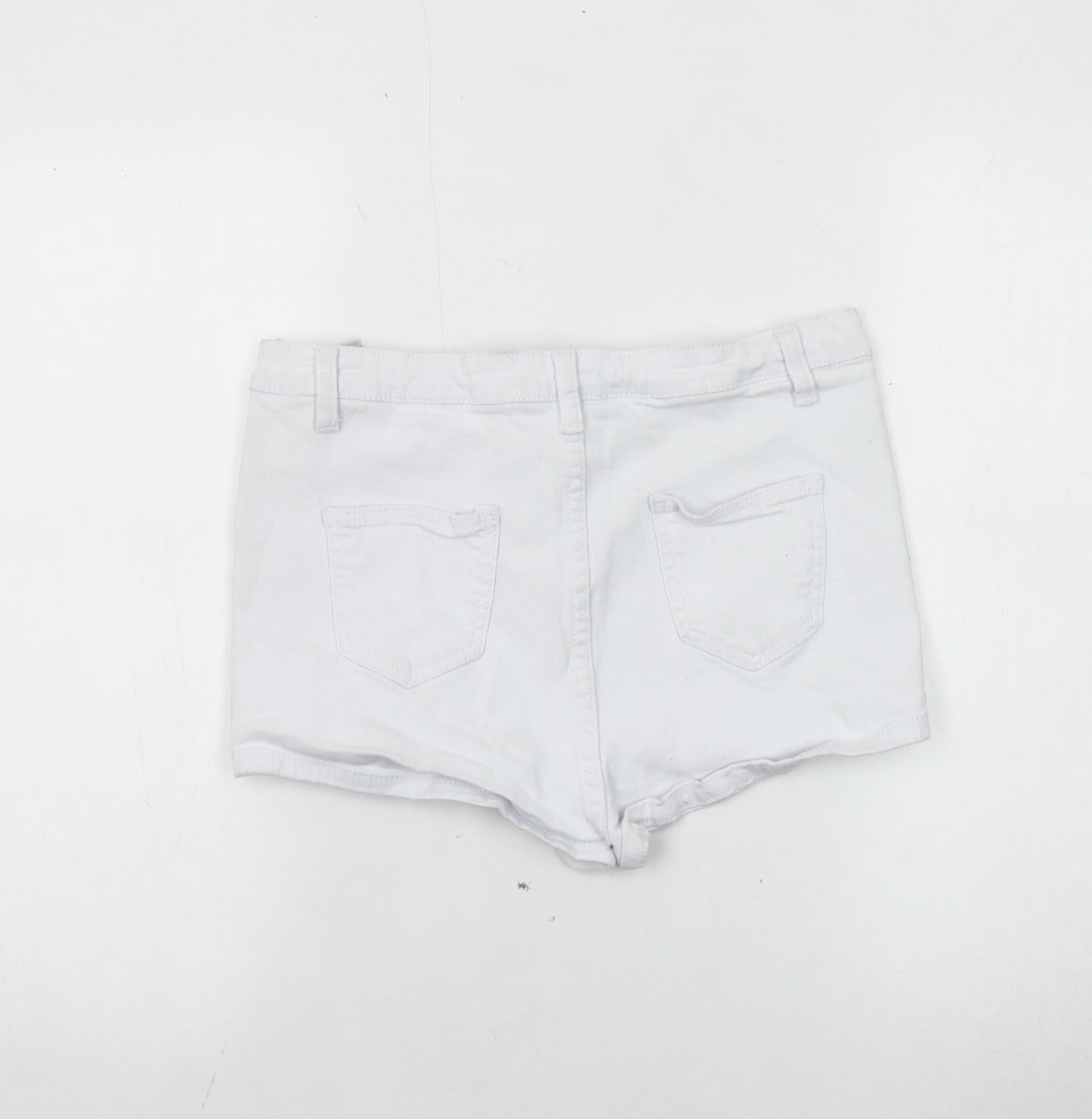 boohoo Women's White Denim Shorts Size 12