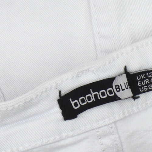 boohoo Women's White Denim Shorts Size 12
