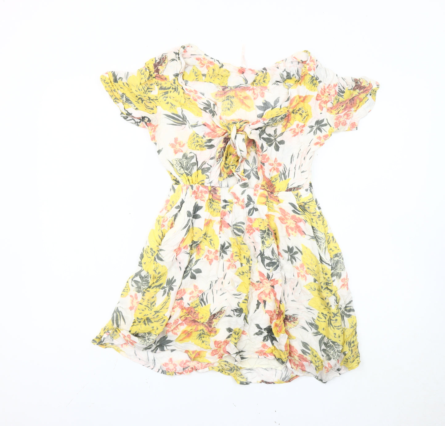 Floral Multicoloured A-Line Short Dress Size 2