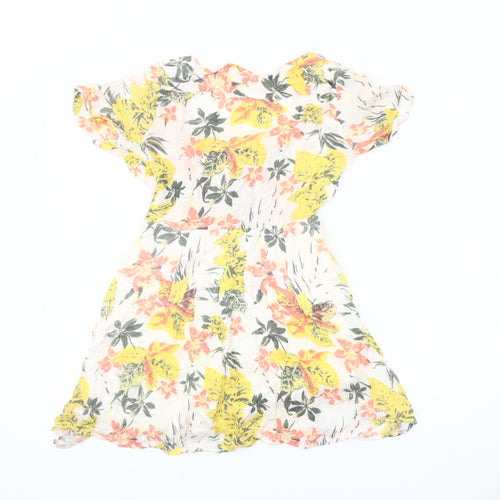 Floral Multicoloured A-Line Short Dress Size 2