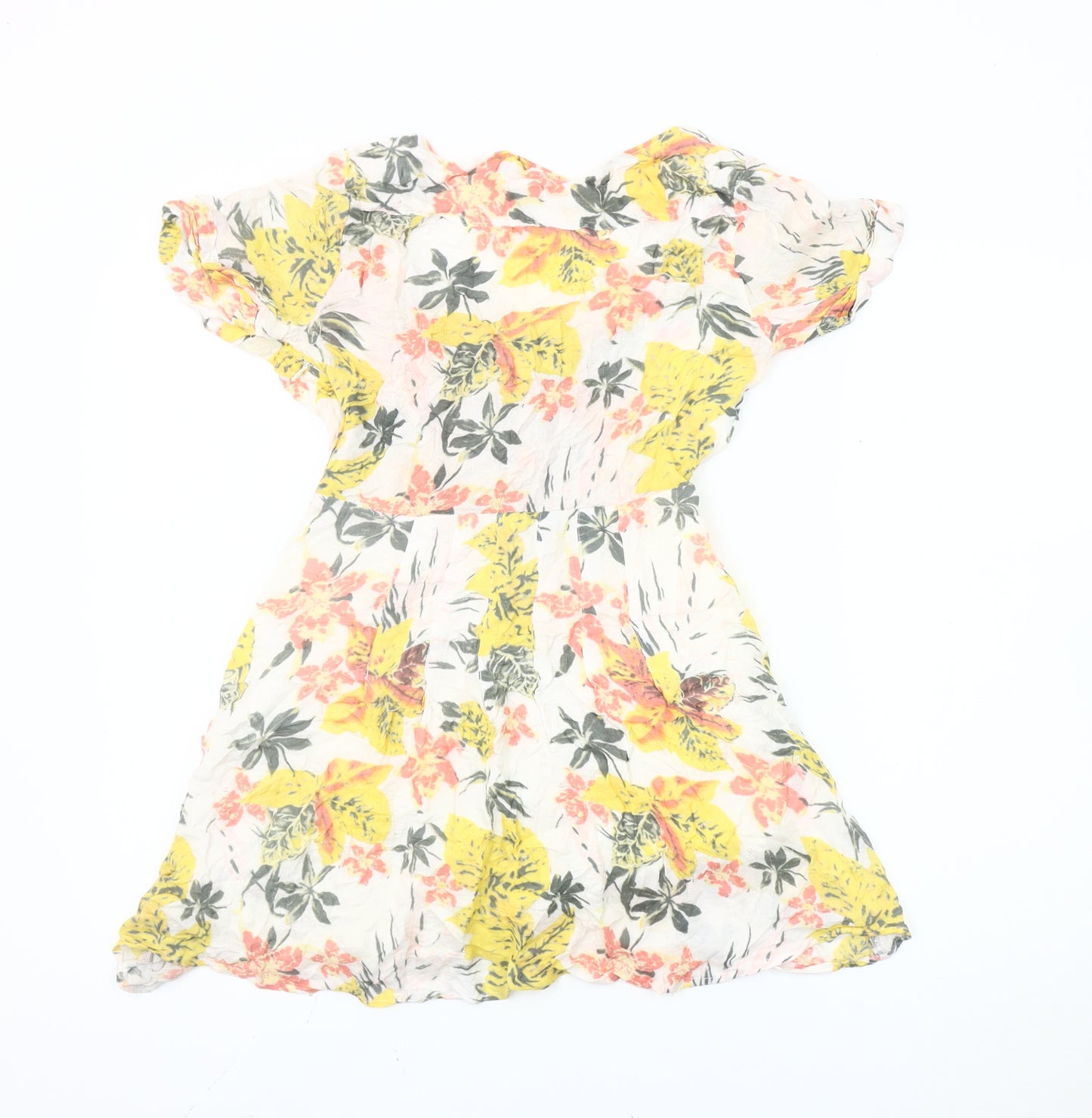 Floral Multicoloured A-Line Short Dress Size 2