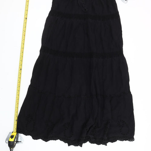 Just Jeans Women's Black Midi Peasant Skirt - Size 10