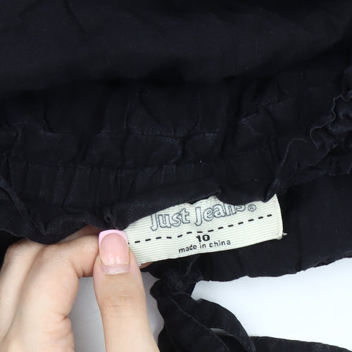 Just Jeans Women's Black Midi Peasant Skirt - Size 10