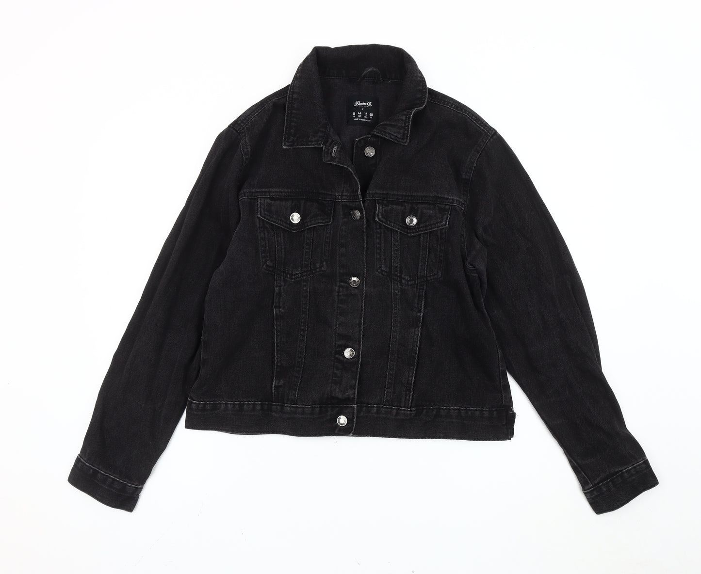 Denim Co. Women's Black Denim Jacket Size 16 Casual