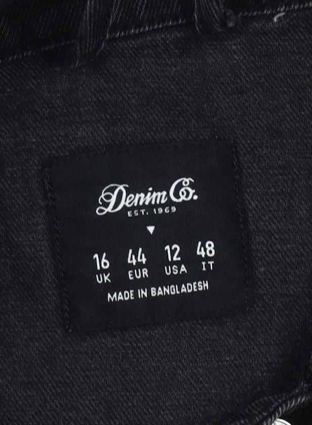 Denim Co. Women's Black Denim Jacket Size 16 Casual