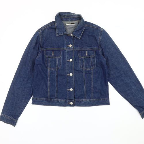 George Women's Blue Denim Jacket, Size M, Casual Style