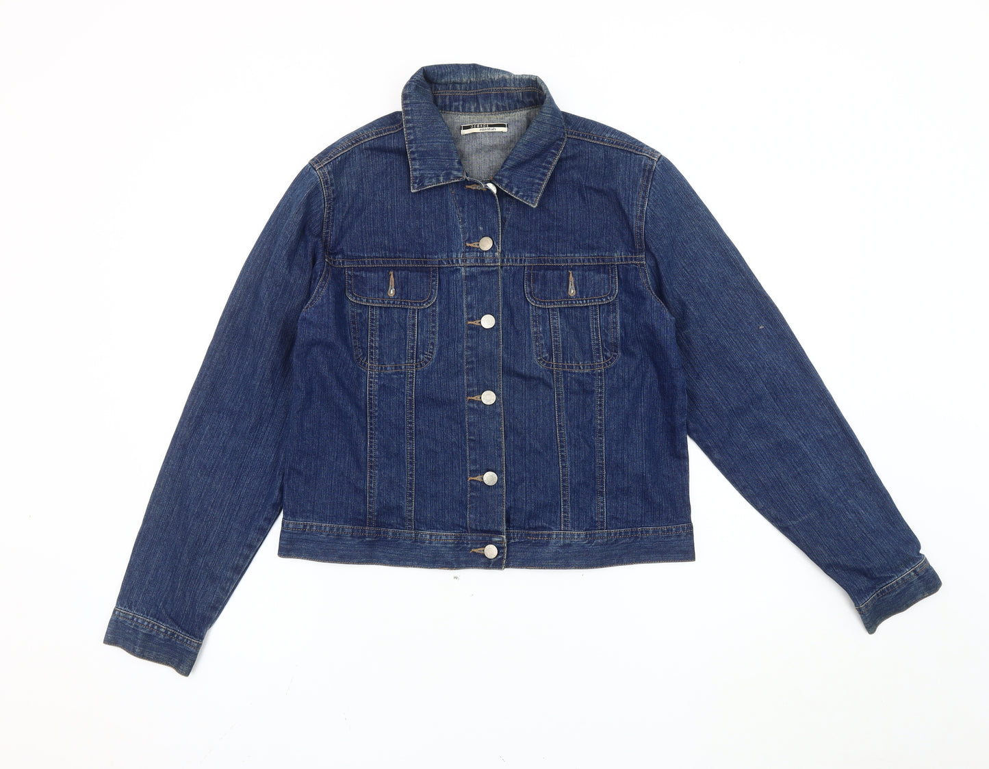 George Women's Blue Denim Jacket, Size M, Casual Style