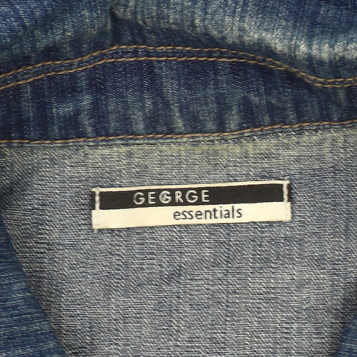 George Women's Blue Denim Jacket, Size M, Casual Style