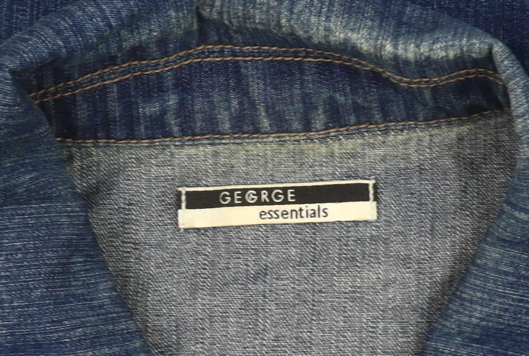 George Women's Blue Denim Jacket, Size M, Casual Style