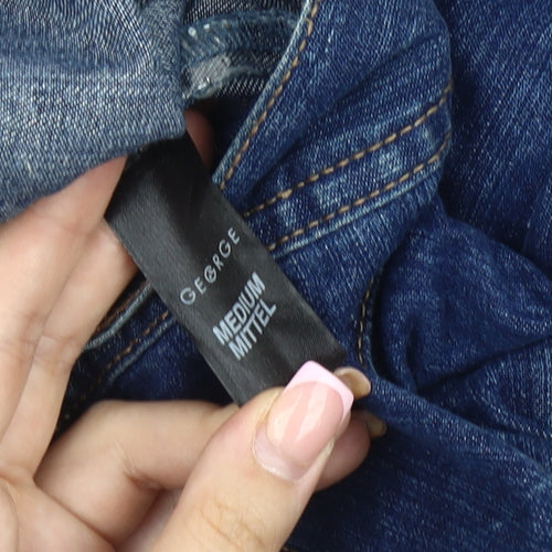 George Women's Blue Denim Jacket, Size M, Casual Style