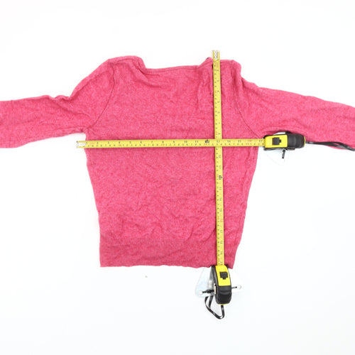 White Stuff Women's Pink Cardigan Scoop Neck Size 12