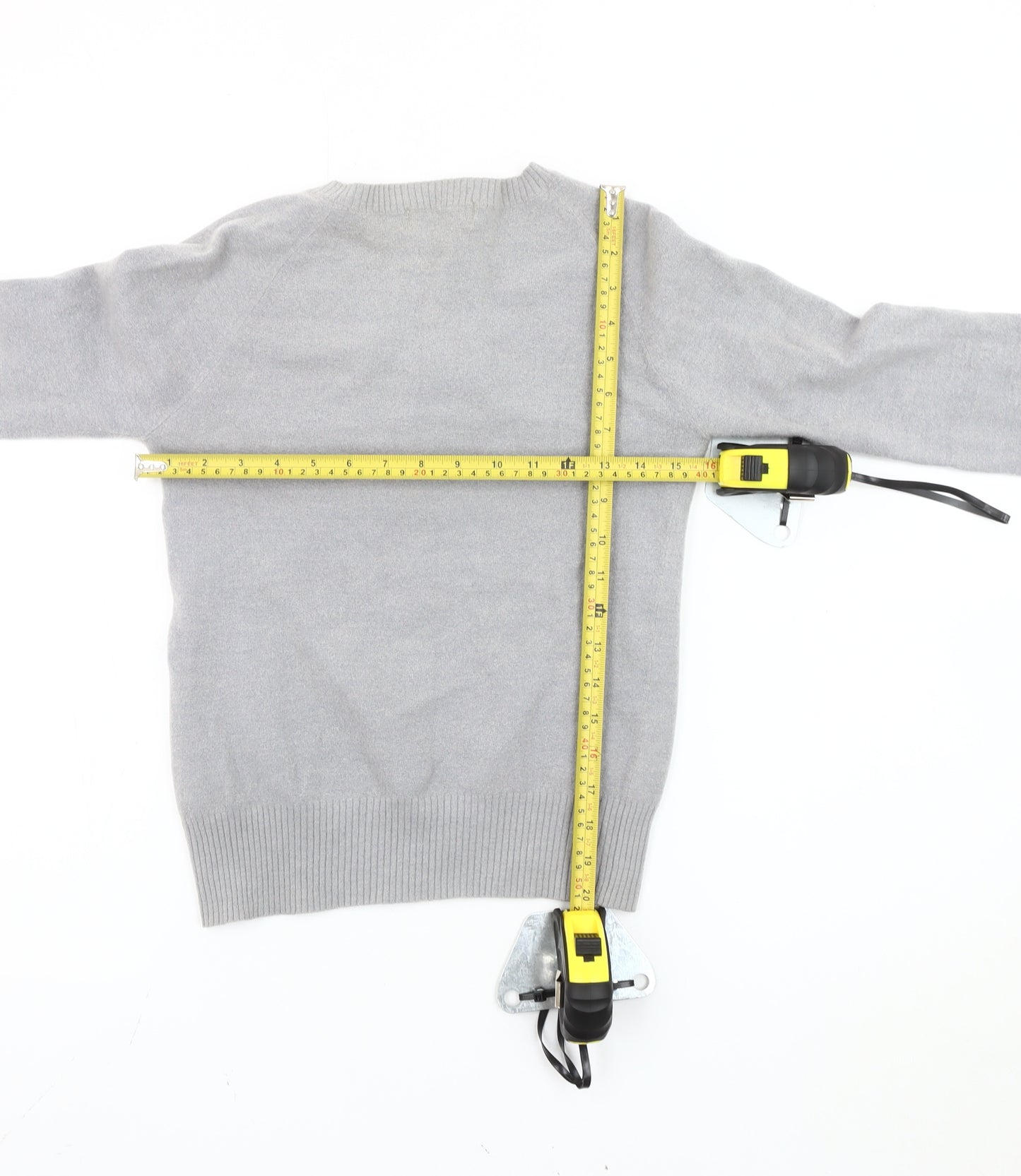 Esprit Women Grey V-Neck Pullover Jumper - M