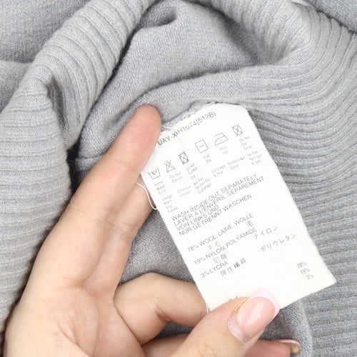 Esprit Women Grey V-Neck Pullover Jumper - M