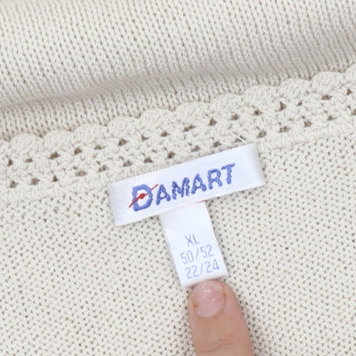 Damart Women’s Beige V-Neck Jumper XL