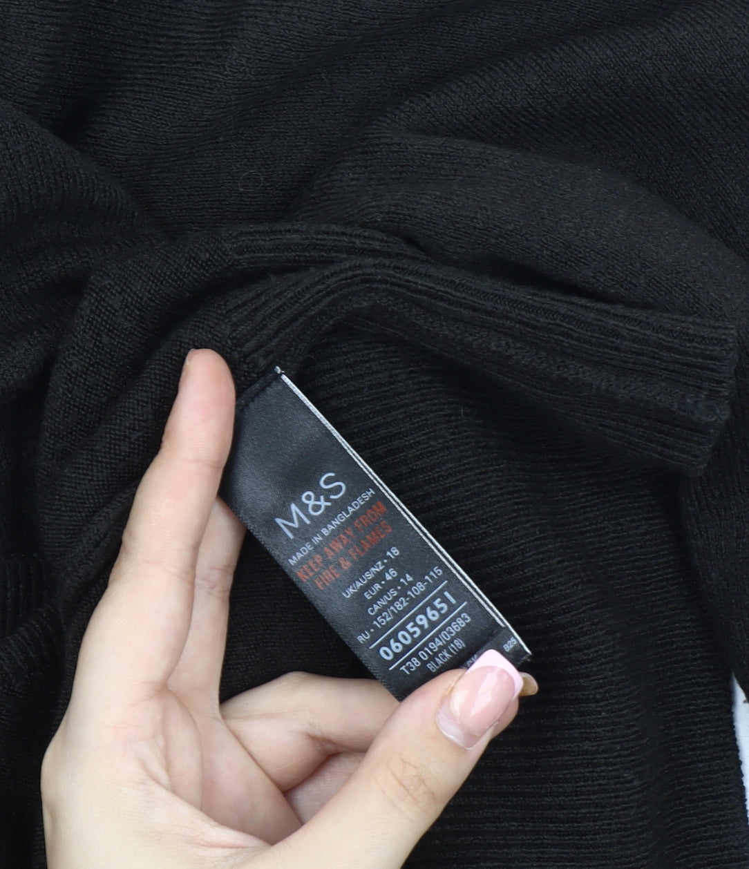 Marks and Spencer Women's Black Roll Neck Jumper Size 18