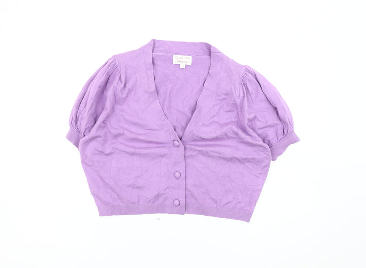 Dancing Leopard Women's Purple Cardigan - Size 14