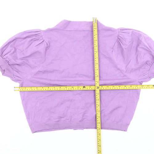 Dancing Leopard Women's Purple Cardigan - Size 14