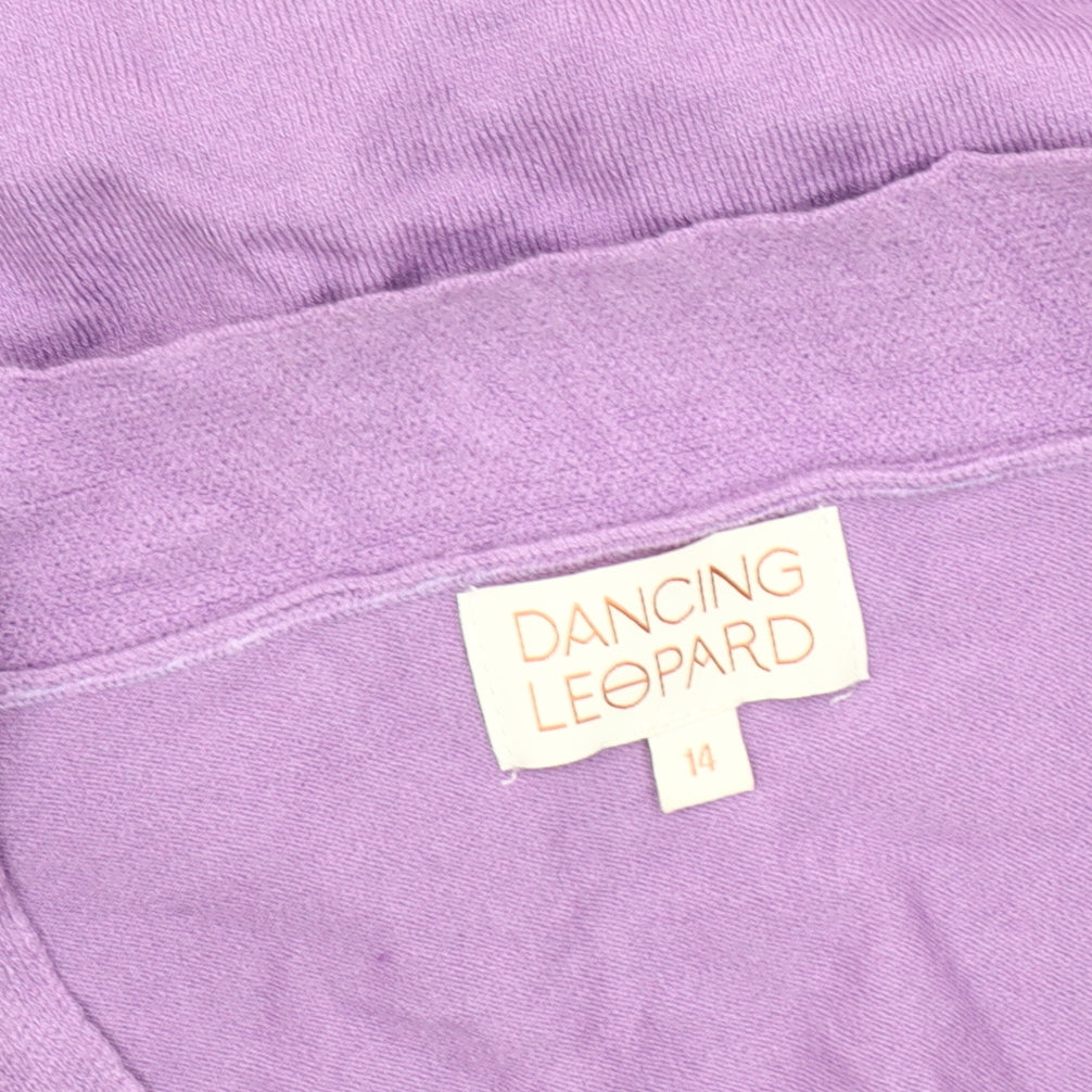 Dancing Leopard Women's Purple Cardigan - Size 14